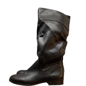 Style & Co Black Faux Leather Slouchy Knee High Boots Women's Size 6M